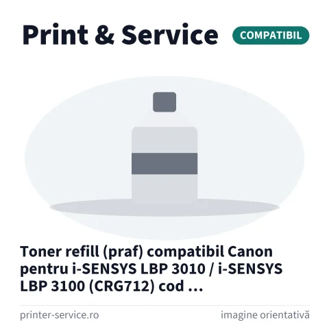 Toner refill (praf) compatibil Canon pentru i-SENSYS LBP 3010 / i-SENSYS LBP 3100 (CRG712) cod TRH10KG1505OS2 (Static CO
