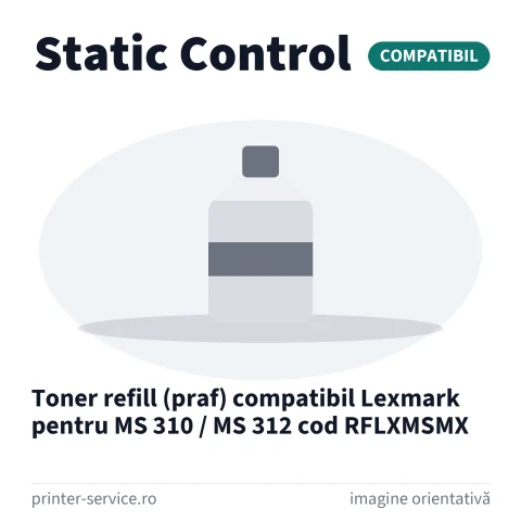 Toner refill (praf) compatibil Lexmark pentru MS 310 / MS 312 cod RFLXMSMX (Static Control)
