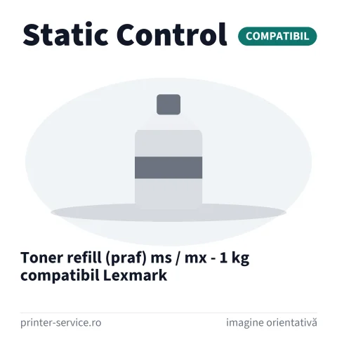 Toner refill (praf) ms / mx - 1 kg compatibil Lexmark (Static Control)