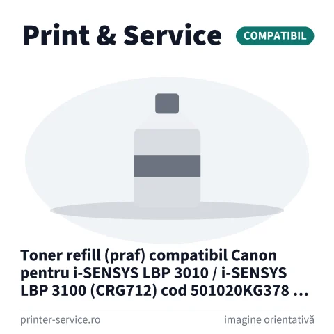 Toner refill (praf) compatibil Canon pentru i-SENSYS LBP 3010 / i-SENSYS LBP 3100 (CRG712) cod 501020KG37883 (Katun PERF