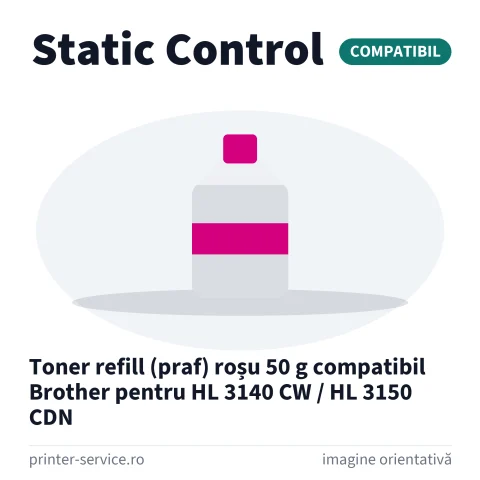 Toner refill (praf) roșu 50 g compatibil Brother pentru HL 3140 CW / HL 3150 CDN (Static Control)