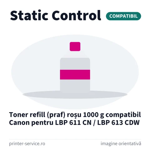 Toner refill (praf) roșu 1000 g compatibil Canon pentru LBP 611 CN / LBP 613 CDW (Static Control)