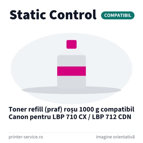 Toner refill (praf) roșu 1000 g compatibil Canon pentru LBP 710 CX / LBP 712 CDN (Static Control)
