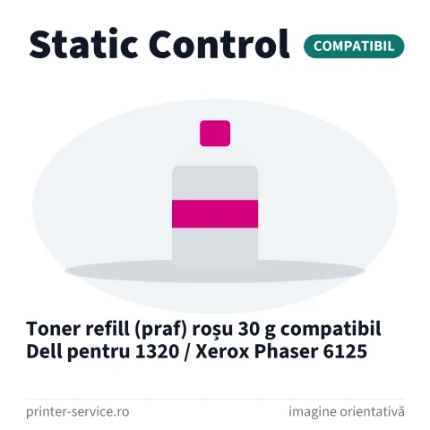 Toner refill (praf) roșu 30 g compatibil Dell pentru 1320 / Xerox Phaser 6125 (Static Control)