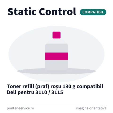 Toner refill (praf) roșu 130 g compatibil Dell pentru 3110 / 3115 (Static Control)