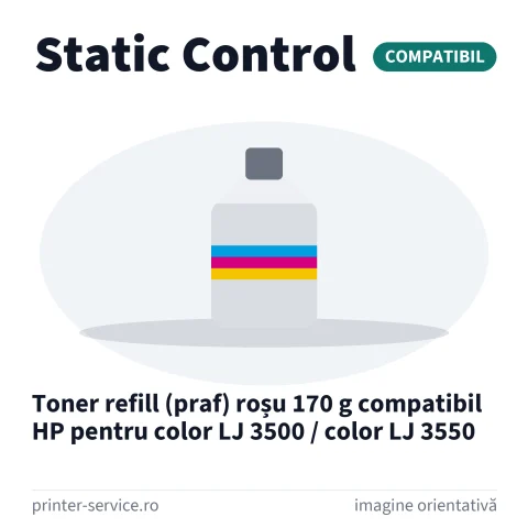 Toner refill (praf) roșu 170 g compatibil HP pentru color LJ 3500 / color LJ 3550 (Static Control)
