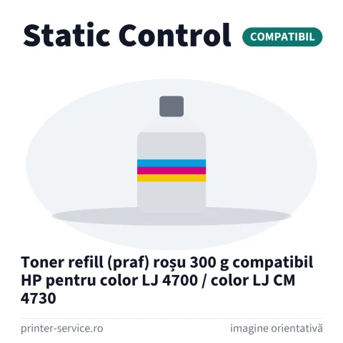 Toner refill (praf) roșu 300 g compatibil HP pentru color LJ 4700 / color LJ CM 4730 (Static Control)