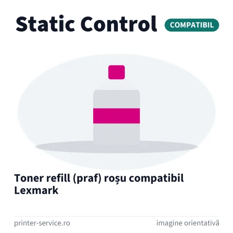 Toner refill (praf) roșu compatibil Lexmark (Static Control)