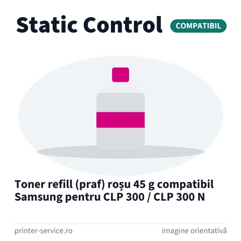 Toner refill (praf) roșu 45 g compatibil Samsung pentru CLP 300 / CLP 300 N (Static Control)