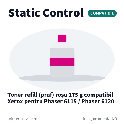 Toner refill (praf) roșu 175 g compatibil Xerox pentru Phaser 6115 / Phaser 6120 (Static Control)