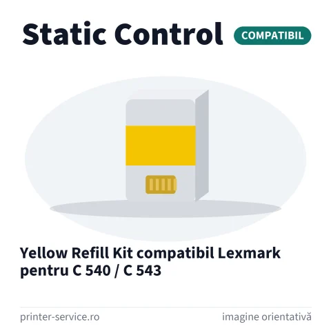 Yellow Refill Kit compatibil Lexmark pentru C 540 / C 543 (Static Control)