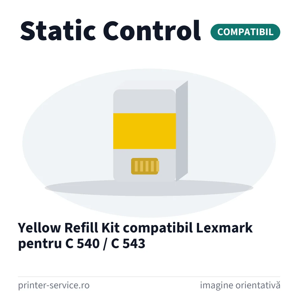 Yellow Refill Kit compatibil Lexmark pentru C 540 / C 543 (Static Control)