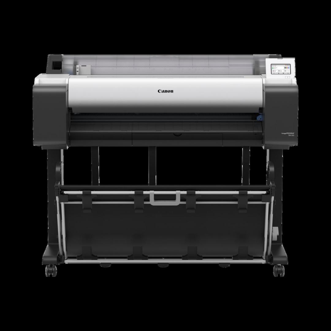 Plotter Canon imagePROGRAF TM-350 36"(914mm), format A0, 5 culori, rezolutie max 2400x1200dpi, memorie 2GB, limbaje de imprimare: HP-GL/2, HP RTL, JPEG (Ver. JFIF 1.02), CALS G4 (submission via FTP only), Display LCD 4.3", interfata: USB 2.0, Etherne