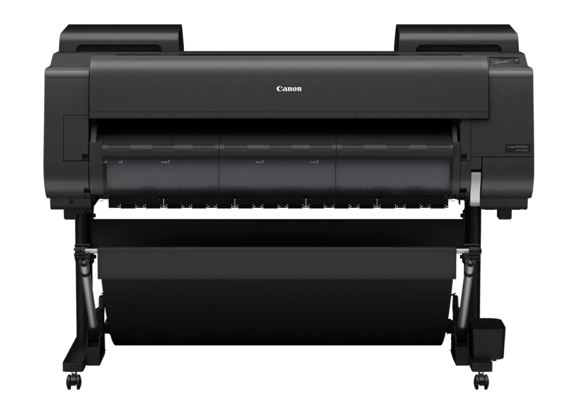 Plotter Canon GP-4600S A0 44", 7 culori, Rezolutie printare: 2,400 x 1,200 dpi, 18.432 de duze (MBK/C/M/Y/O: 1536 de duze x2, PBK/GY: 1536 de duze x1), Cerneluri pe bază de pigmenţi: 7 culori (negru mat, negru foto, cyan, magenta, galben