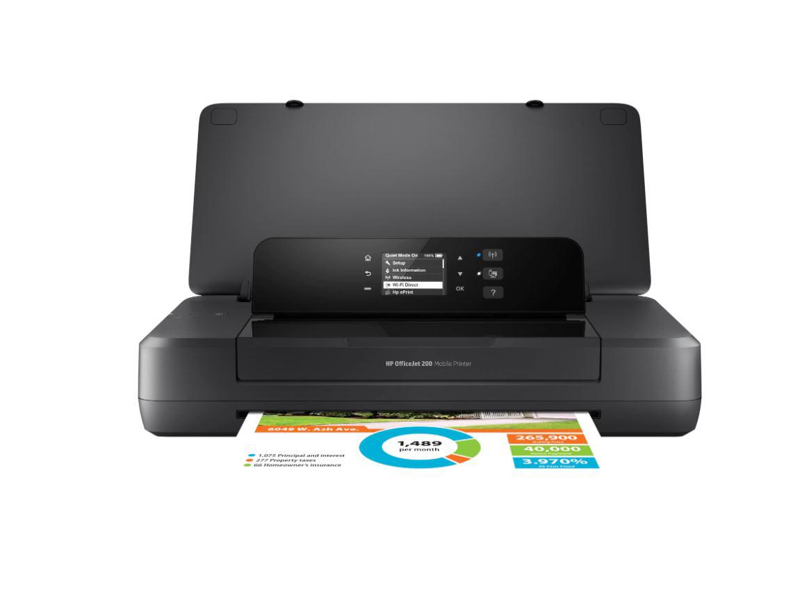 Imprimanta inkjet HP OfficeJet 200 Mobile Printer, Color, format A4, USB + Wi-Fi