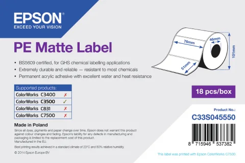 Etichete PE Matte Roll 76x51MM 535 Labels C3500