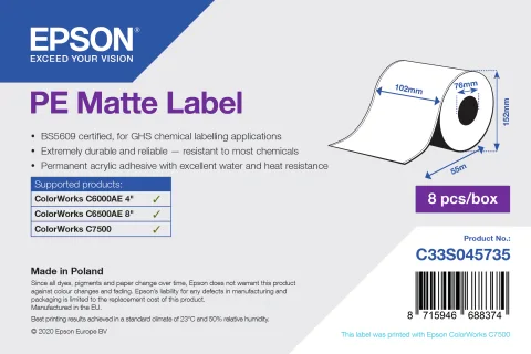 Etichete Premium Matte Label Continuous, 102MMX55M C6000AE C6500AE C7500x