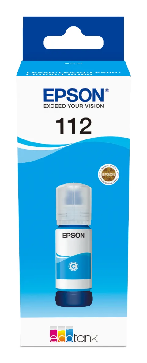 Epson 112 EcoTank Pigment Cyan ink bottle
