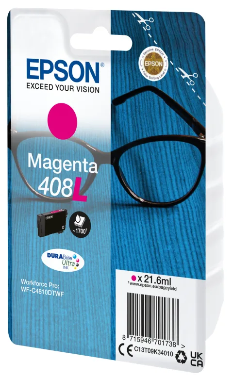 Epson Cerneală 408L Ochelari DURABrite Ultra, Magenta – cartuș unic