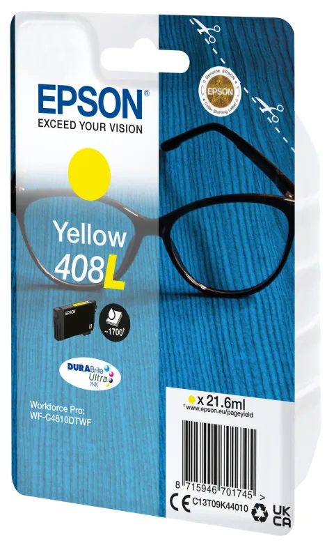 Epson Cerneală 408L Ochelari DURABrite Ultra, Galben – cartuș unic