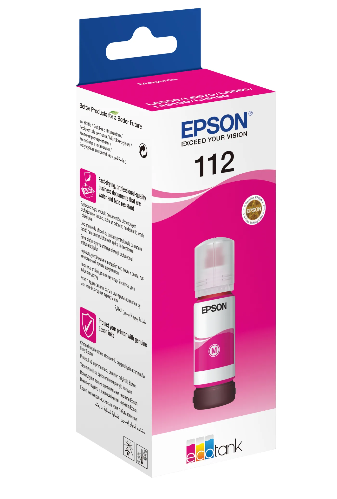 Epson 112 EcoTank Pigment Magenta ink bottle — poza 2