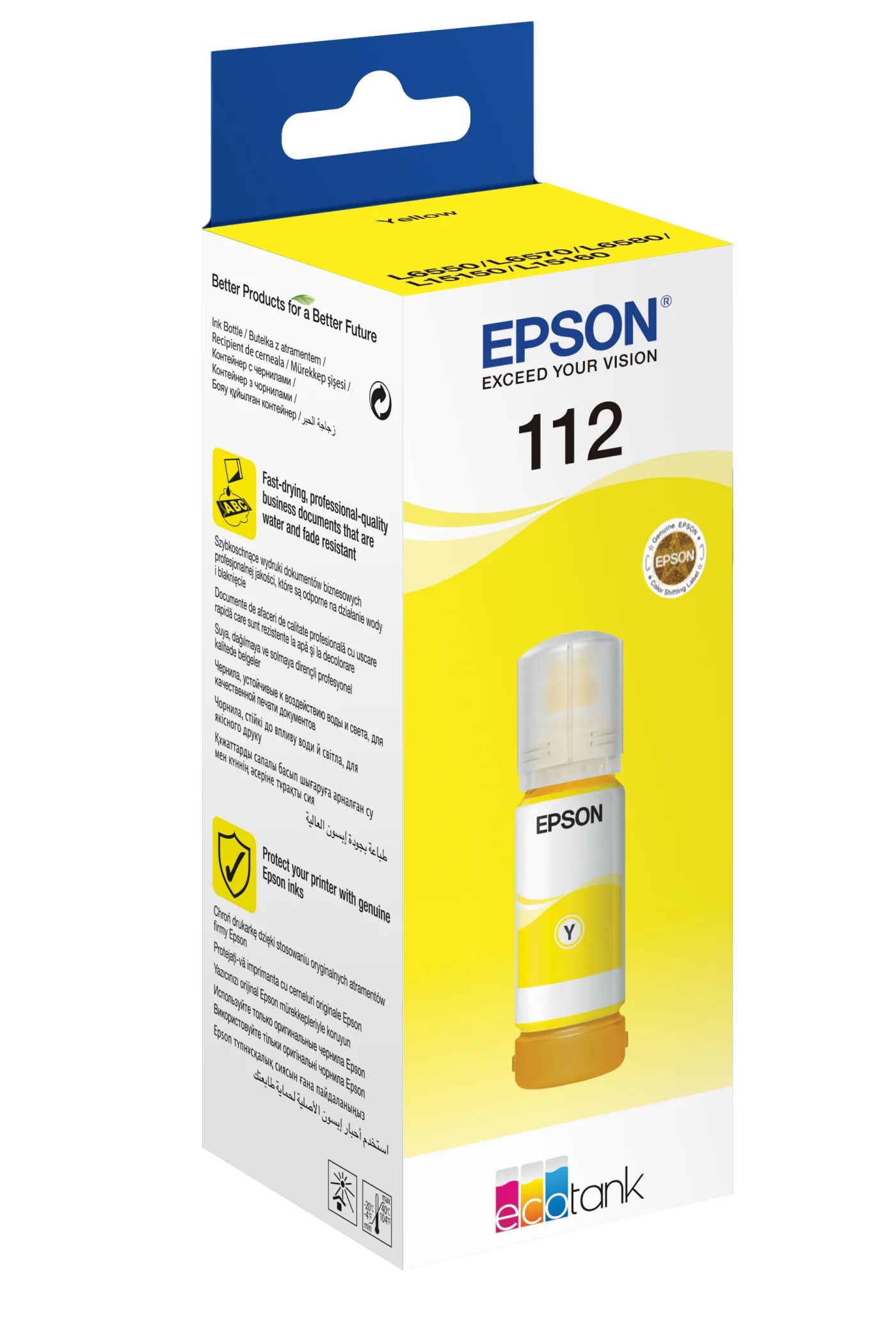 Epson 112 EcoTank Pigment Yellow ink bottle — poza 2