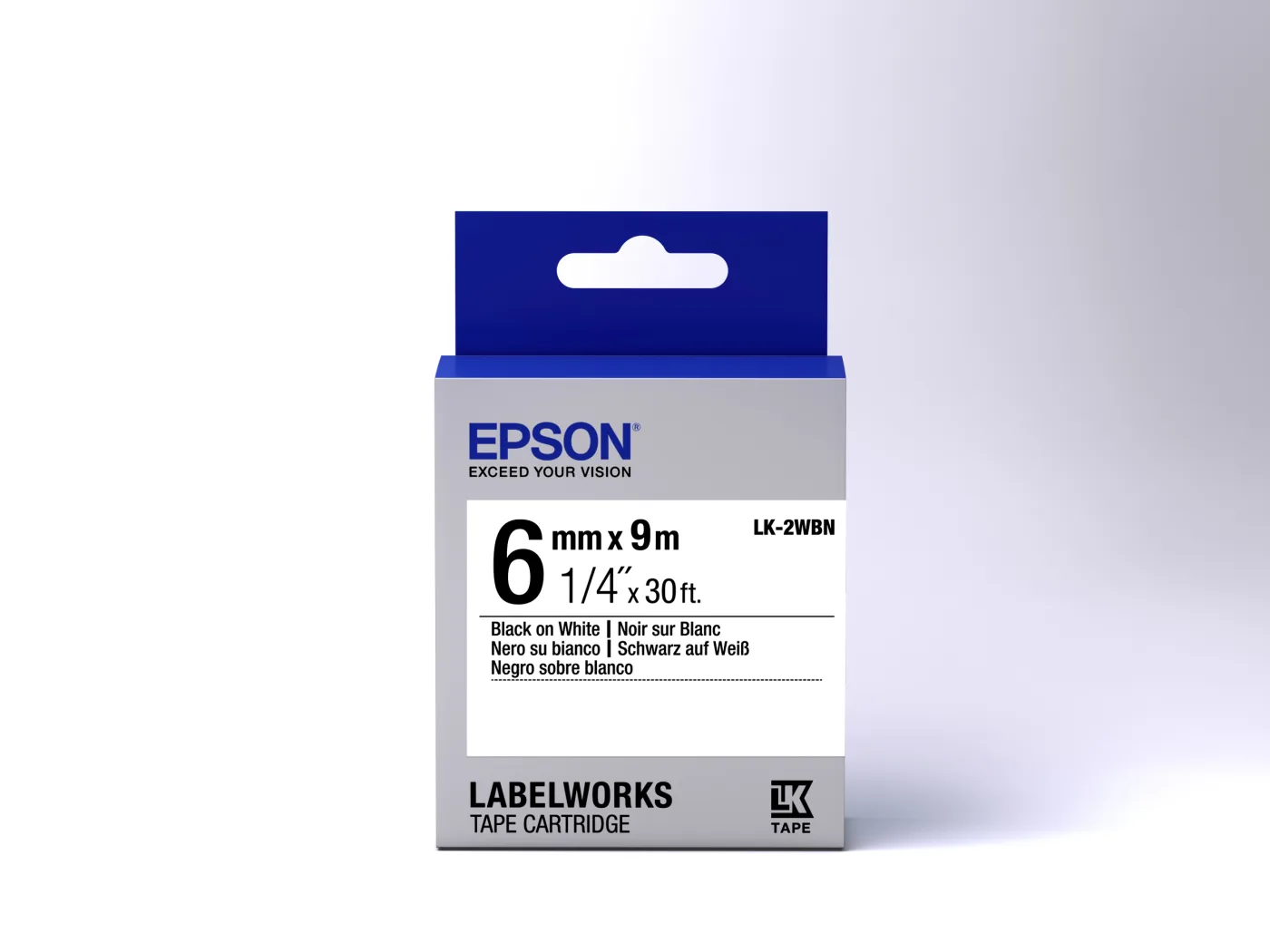 Epson Label Cartridge Standard LK-2WBN Black/White 6mm (9m) — poza 2