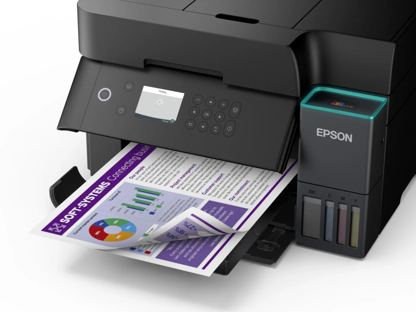Multifunctional inkjet EPSON EcoTank CISS L6370, format A4, Color, Duplex, USB + LAN — poza 5